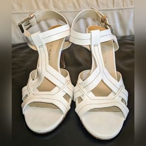 DONALD J. PLINER Genuine White Leather 4" Heels Shoes Size 6.5